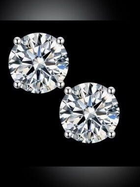 Brilliant Moissanite 18K WG 2c.t.w Stud Earrings